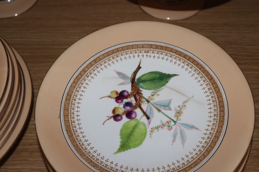 A 19th century Royal Worcester fruit set and another part fruit set